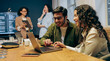 © Daria - Team Design Collaboration, Designers And Developer Collaborate On Prototype Adjustments In Bright Office