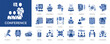 © Auric - Conference Icon set Collection in Glyph Two Color Style. seminar, workshop, presentation, audience, registration