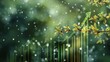© R - Spring's gentle shower: awakening the forest to new growth. Corporate finance. Emerald forest under a shower, buds singing the song of spring. Profit growth. Corporate success.