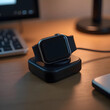 © Artisty - Modern Smartwatch on Wireless Charging Dock – Minimal Tech Product Scene