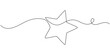 © Vector Man - One line Drawing or illustration of a star, Hand drawn stars continuous one line icon. Star single line vector illustration in doodle style. Premium quality contour linear sign Editable stroke
