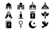 © Anim - Sacred place architecture and spiritual belief icons for religious designs