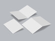 © Margarita  - Blank bifold brochure mockup. Invitation, flyer, booklet, postcard template. A4, A5 sheet folded in half. Greeting card.