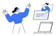 © robu_s - Digital communication concept. Digital interaction for remote work, online collaboration, and workflow optimization. Digital tools enabling effective communication in professional environments
