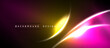 © antishock - Abstract neon waves, vibrant colors, dark background. Modern design element for digital projects, presentations. Smooth gradients create dynamic visual effect.
