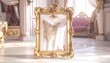 © Mafani - An Ornate Gilded Mirror with a Heavily Carved Frame Featuring Putti and Floral Swag in a Luxurious Interior Setting