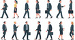 © Md - Business people walking and carrying briefcases in flat style characters wearing professional corporate attire