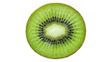 Close up vibrant green kiwi fruit slice with black seeds, healthy natural food, refreshing and juicy snack