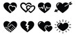 © labirint - Flat icon set of 8 heart symbols featuring love, heartbeat, broken heart and romance concepts for valentines and health design