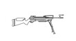 © Geboy - Sniper Rifle with Bipod and Scope - Line Drawing Illustration