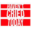 © Style-o-Mat-Design - Haven't Cried Today – the painfully relatable quote for anyone having an emotional rollercoaster of a life. Sarcastic, funny and honest. A perfect gift for overthinkers and overly emotional souls.
