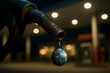 © ElseThen - Gasoline Drop Shaped Like Earth Falling from Fuel Nozzle - Global Fuel Crisis Concept