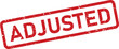 © NasimaH - A red rectangular rubber stamp displaying the word ADJUSTED in capital letters with a grunge texture on a white surface