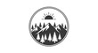 © Teguh - Black and white mountain landscape logo.