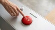 © Helen - A woman's hand presses the red “Stop” button on the sleek, modern turnstile at the entrance.
