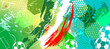 © Kirsten Hinte - soccer or football illustration for the great soccer event with paint strokes and splashes,  mexico national colors