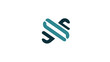 © Suprapto - A geometric abstract logo with overlapping curved lines in teal and dark teal against white