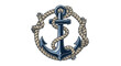 © HAIDER Store - Nautical anchor symbol wrapped in a rope circle on white background representing stability and maritime concepts