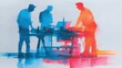 © ngstock - Innovative startup team collaboration creative workspace watercolor artwork modern environment artistic viewpoint
