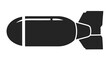 © ASK_Studio - Simple black silhouette of a classic bomb with fins isolated on a white background