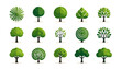 © MDSAJU - A collection of various types of trees with different shapes and sizes isolated on transparent background