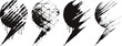 © smth.design - Grunge thunderbolt icons set distressed lightning bolt symbols with different textured styles