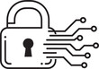 © hlimakter73 - Minimalist black white cybersecurity padlock internet data protection concept illustration