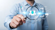 © Younus - Human resources management and customer relationship management concept with hand holding magnifying glass over people icon