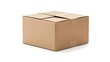 © Elena - Sealed Brown Corrugated Cardboard Box with Tape Isolated on White Background for Shipping and Logistics Packaging