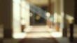 © Enigma - Blurry interior corridor with sunlight streaming through, creating abstract bokeh light effects