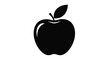 © Lhvect02 - A simple black silhouette of a ripe apple with a single leaf
