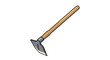 © Jasmin - Sturdy garden hoe with a long wooden handle and a sharp metal blade used for weeding and tilling soil in agricultural and gardening tasks.