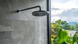 © Saleho - Outdoor Shower with Water Flowing and Scenic View.