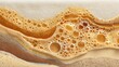 © Sirinya - Abstract Liquid Foam Texture with Swirls and Bubbles in Brown Tones