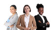 © New Africa - Businesswomen of different races on white background. Professional equality