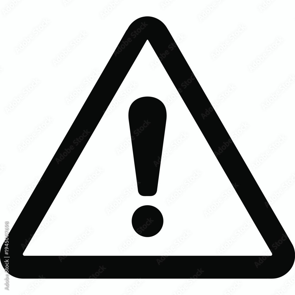 Exclamation mark warning danger sign inside a triangle symbol ...