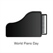 © harpreet - World Piano Day vector, illustration. Classical style piano design.