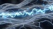 © Lucianastudio - Abstract glowing blue energy wave flowing through translucent biological network