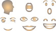 © Zakir - Golden face parts and head silhouette for expression design