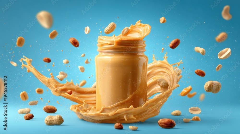 Mixed Nuts Exploding Photo Stock Peanut butter jar exploding into a creamy splash with ...