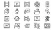© MR7 - Collection of black and white video editing icons and symbols for multimedia and film production software