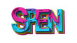 © AI VIdeo zone - Colorful layered letters spelling S P E N isolated on a transparent background