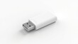 © Leonardo - Maqueta de unidad flash USB en blanco con un diseño elegante y moderno, aislada sobre un fondo blanco limpio y puro