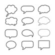 © Md - Eight black empty speech bubbles in various shapes and styles white