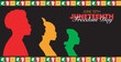 © Danfuadhy - Juneteenth Independence Day Celebration banner with various side profile silhouettes of people and patterns