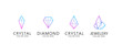 © VRTX - Signs set of Gem, Cristal, Brilliant, Diamond pictograms for Jewellery store logo brand design - editable vector icons template