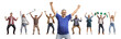 © Ljupco Smokovski - Group of happy people cheering and gesturing with arms up