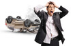 © Ljupco Smokovski - Terrified man standing in front of a car crash