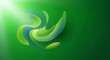 © Kacak - Abstract green fluid shapes with a bright light source create dynamic movement.