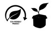 © MdTobarak - An eco-friendly product icon with a leaf and a potted plant